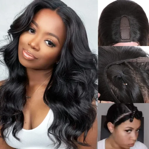 Unice Body Wave U Part Human Hair Wigs For Women Black Women MI1604965