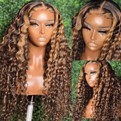 Unice Glueless Wear And Go Wig Piano Brown Water Wave Lace Front Wigs Human Hair MI1605243