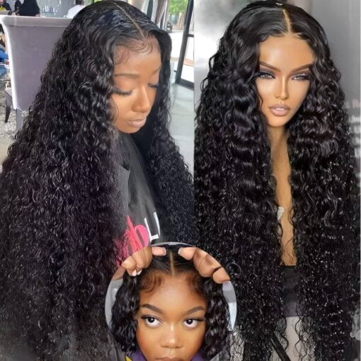 Unice Put On And Go Glueless Wig Human Hair Pre Cut Lace Water Wave 6X4.75 Hd Lace Closure Human Hair Wigs Bleached Knots Pre Plucked MI1602032