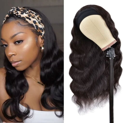 Urgirl Body Wave Headband Wig Glueless Human Hair Wigs With MI1605946