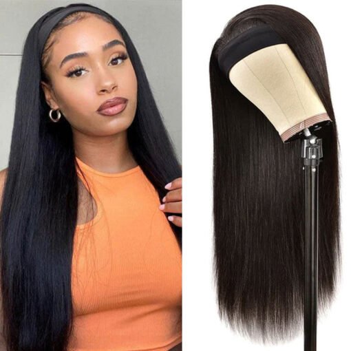 Urgirl Straight Human Hair Wigs With Headbands Attached Non MI1604240