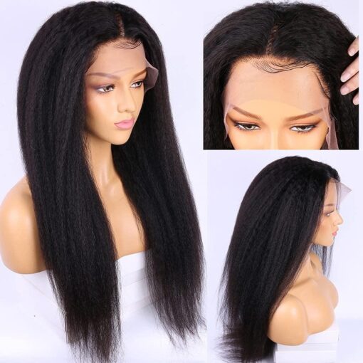 Usuchbeauty Kinky Straight Human Hair Wig 180% Density 13X4 MI1602507