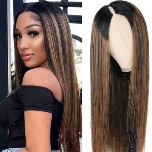 V Part Wigs Straight Brazilian Virgin Human Hair Wigs For Women MI1610575