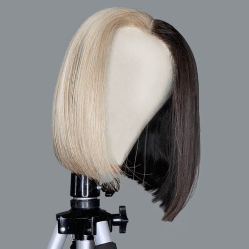 Vipwigs Straight Bob Wig Half Blonde Half Black Style Lfw230 MI1610433