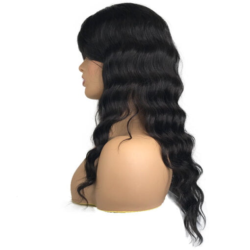 Virgin Silk Top Human Hair Wig With Bang 18" MI1604113