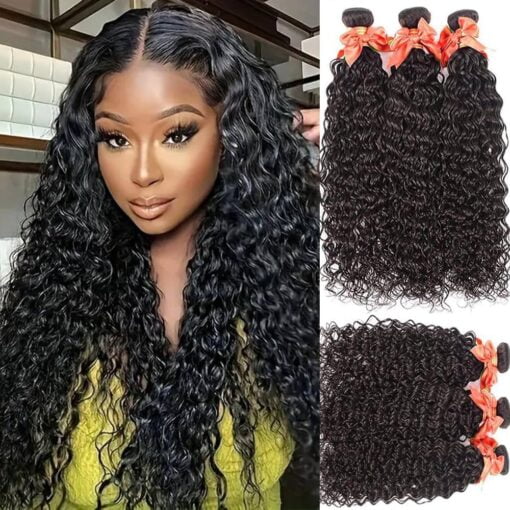 Water Wave Human Hair Bundles 20 22 24 Inch Wet And Wavy Bundles Brazilian Virgin Human Hair Curly Bundles 10A Deep Wave 3 Bundles Deals Human Hair MI1602188