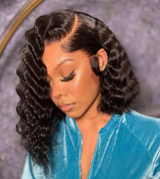 Water Wave Lace Front Wig Human Hair Wet And Wavy 13X4 Lace MI1604376