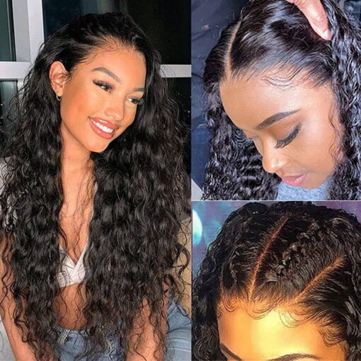 Water Wave Lace Front Wigs Human Hair For Women Black Women MI1604393