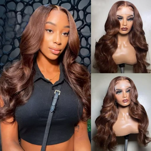 Wear And Go Glueless Wig Chocolate Brown Body Wave Human MI1611268