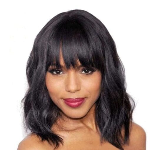 Weave Got The Look 12 Wavy Bob With Blunt Bangs Human Hair MI1611814