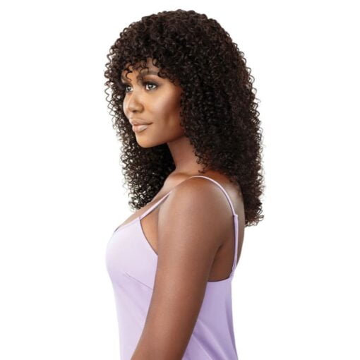 Weave Got The Look Curly Human Hair Wig With Fluffy Bangs MI1602939