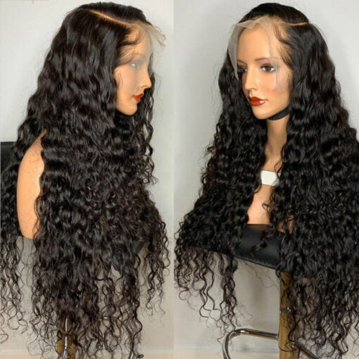 Wet And Wavy 360 Lace Front Human Hair Wigs Transparent Curly Wigs For Women Women MI1606258