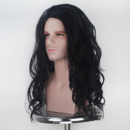 Wig Men Long Hair Hstonir | Long Black Hair Wig Male | Wig MI1611578