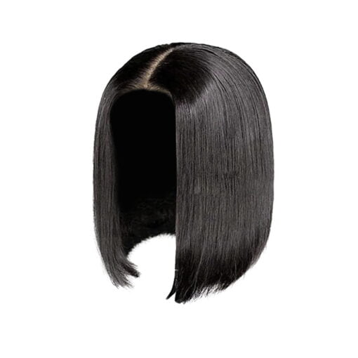 Wigs Human Hair Medium Length Black Short Cuts Black Medium MI1611057