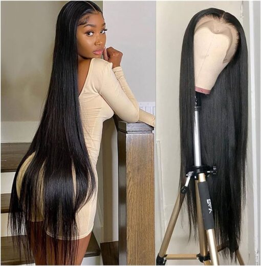 Women Wigs 8 40 Inch Long Straight Lace Front Wig 13X4 Hd Lace Frontal Pre Plucked High Density Wigs For Women Women Brazilian Straight Human Hair Wig Human MI1603061