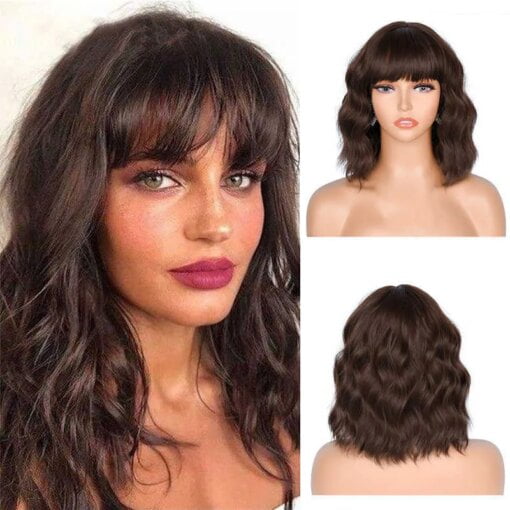 Womens Mayde Beauty Ella Wig Short Curly Hair Brown Straight MI1610813