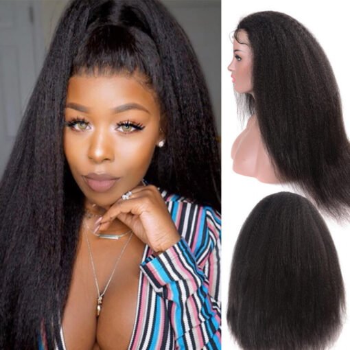 Yaki Hair Human Hair Lace Front Wigs With Baby Hair Yaki MI1604271