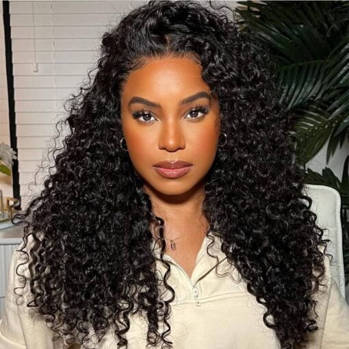 Young Beauty Curly Human Hair Wig Glueless 13X6 Lace Front Human Hair Wigs 180Density Brazilian Virgin Hair Curly Wig With Baby Hair For Women Black Women MI1602478