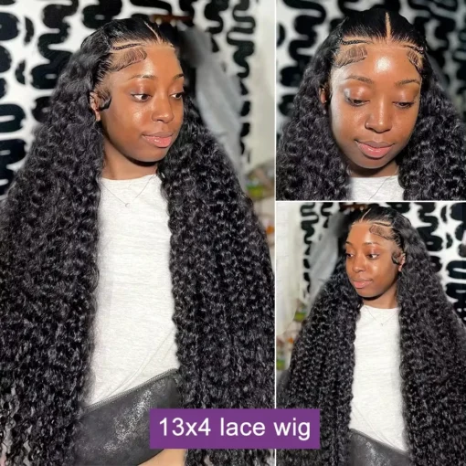 kf S512f6fdfac28400aa3a5700db5dcc3aeU 250 Density 13x6 HD Loose Deep Wave Lace Frontal Wig 30 40 Inch Water Wave Curly