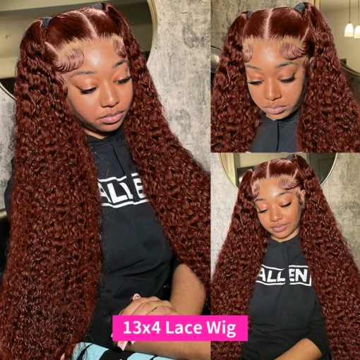 kf Sf6df512e8c0a473aa6d5b86480da9b7dR Luvin 250 13x4 Reddish Brown Deep Wave Lace Frontal Wig 13x6 HD Lace Front Human Hair